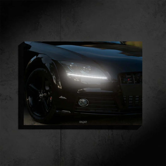 Poster NEON Audi TTS noir (LED blanche)